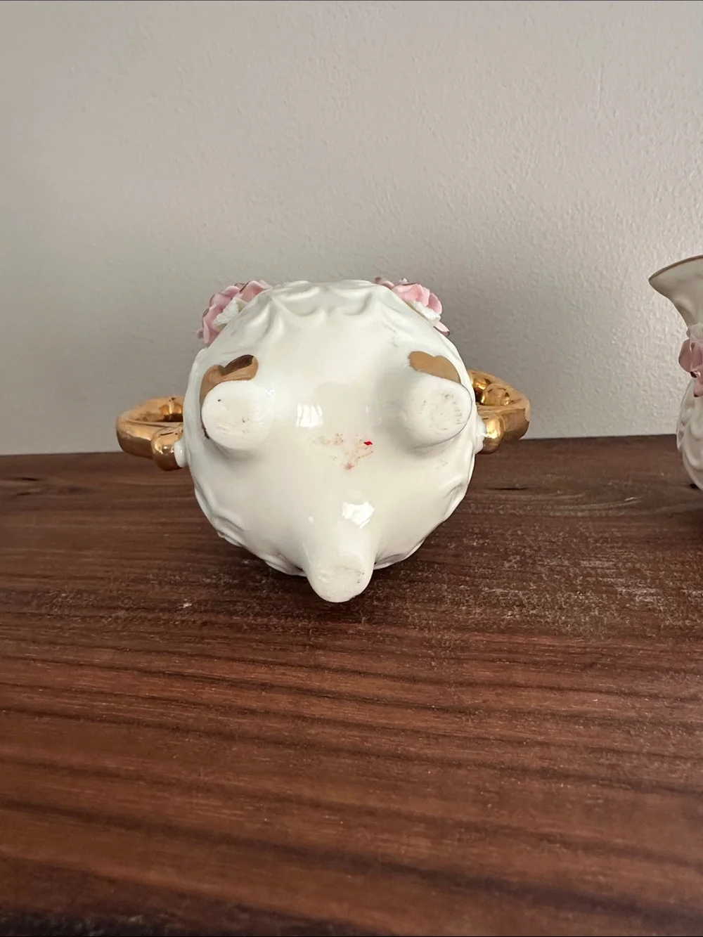 Vintage Ivory Porcelain Sugar Bowl & Creamer Set - Cracker Barrel